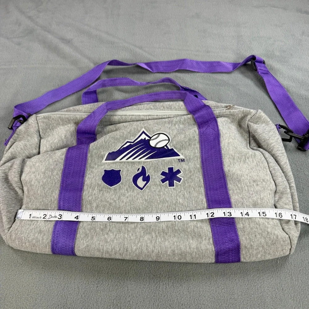 Colorado Rockies MLB First Responder Duffel Bag Grey Purple Gym Travel Bag
